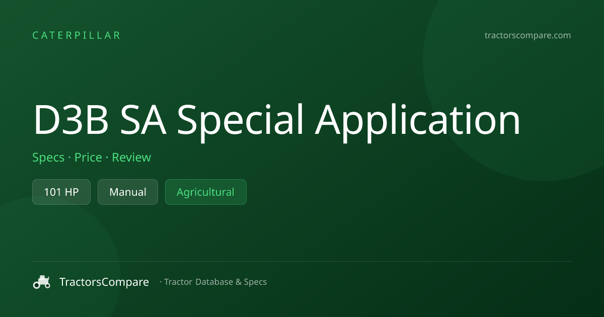 Caterpillar D3B SA Special Application Specs & Tractor Data — 101 HP ...