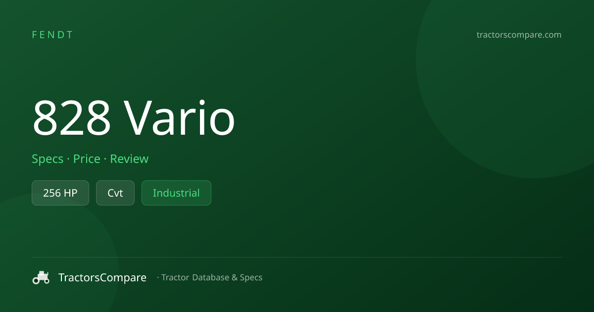 Fendt 828 Vario Specs & Tractor Data — 256 HP | TractorsCompare ...
