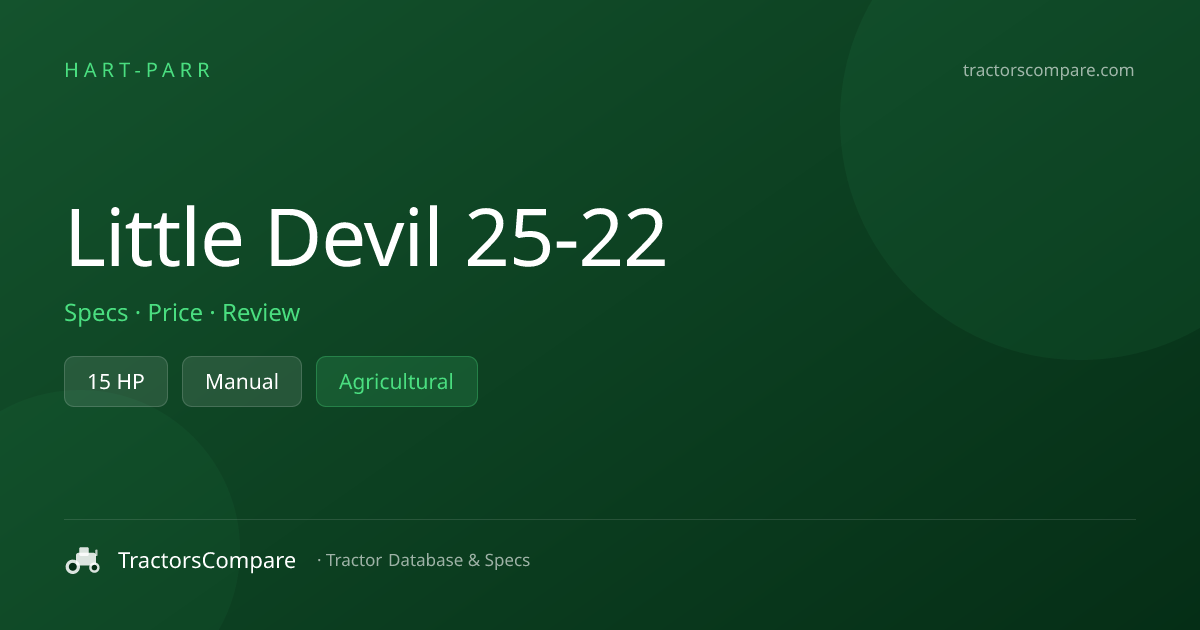 Hart-Parr Little Devil 25-22 Specs & Tractor Data — 15 HP ...