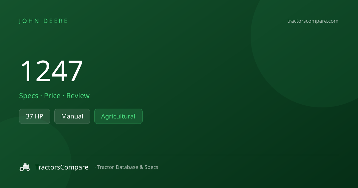 John Deere 1247 Specs & Tractor Data — 37 HP | TractorsCompare ...