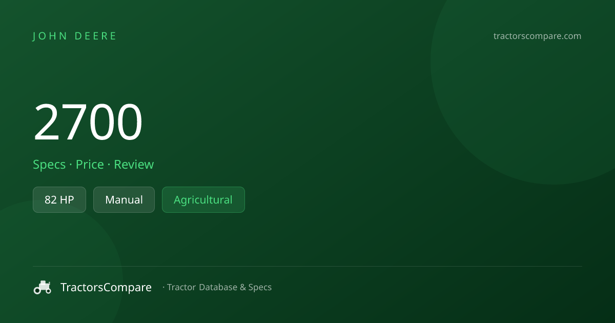 John Deere 2700 Specs & Tractor Data — 82 HP | TractorsCompare ...