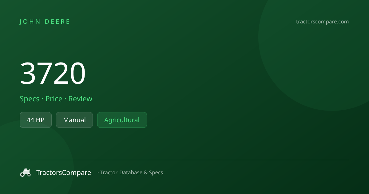 John Deere 3720 Specs & Tractor Data — 44 HP | TractorsCompare ...