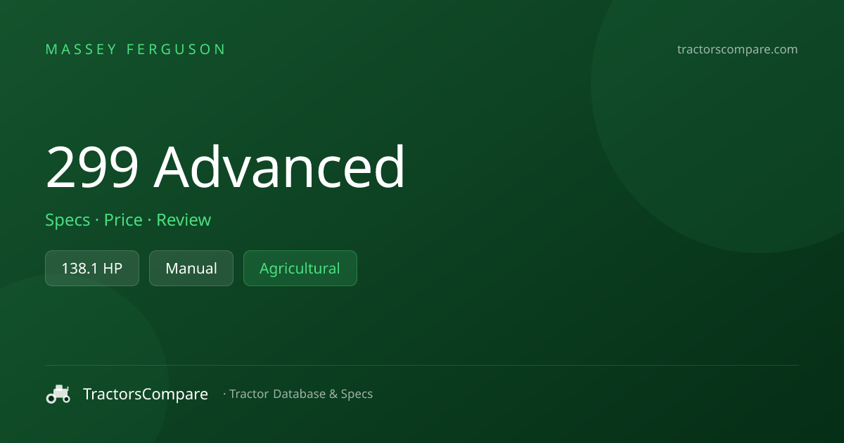 Massey Ferguson 299 Advanced Specs & Tractor Data — 138.1 HP ...