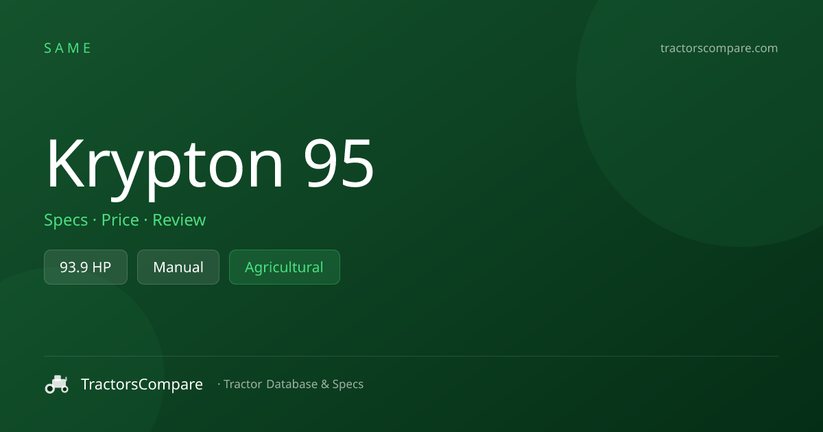 SAME Krypton 95 Specs & Tractor Data — 93.9 HP | TractorsCompare ...