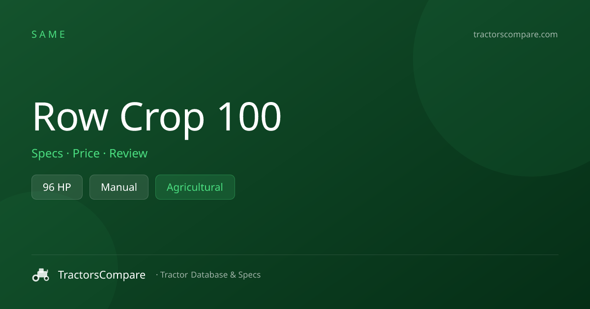 SAME Row Crop 100 Specs & Tractor Data — 96 HP | TractorsCompare ...