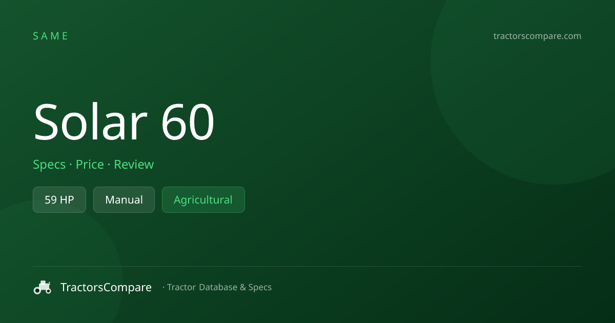 SAME Solar 60 Specs & Tractor Data — 59 HP | TractorsCompare ...