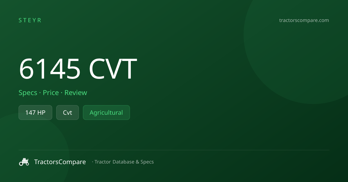 Steyr 6145 CVT Specs & Tractor Data — 147 HP | TractorsCompare ...